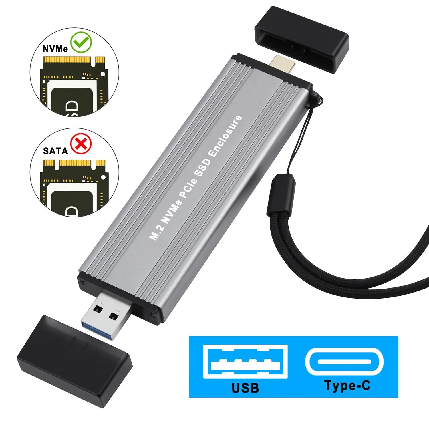Amazon.co.jp: Gkikirty M.2 NVME PCIe SSD エンクロージャケース USB